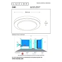 Lucide ceiling luminaire DIMY LED round IP21, wood, opal dimmable