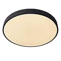 Lucide ceiling luminaire UNAR LED round IP20, opal, black dimmable