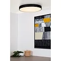 Lucide ceiling luminaire UNAR LED round IP20, opal, black dimmable