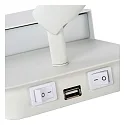 Lucide LED Wandleuchte BOXER, 1x10W, 3000K, Mit USB-Ladepunkt, weiß