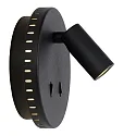 Lucide wall luminaire BENTJER LED round IP20, black 