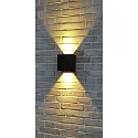 Lumexx LED Außenwandleuchte ARCA XL W150, 2x9W, 3000K, 2x819lm, IP65, dimmbar, schwarz