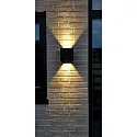 Lumexx LED Außenwandleuchte ARCA XL W150, 2x9W, 3000K, 2x819lm, IP65, dimmbar, schwarz
