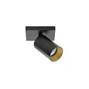 Lumexx Deckenleuchte SPOTON 1, Rosette eckig, 1-flammig, GU10, IP20, schwarz