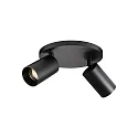 Deckenleuchte SPOTON CIRCLE 2, Rosette rund, 2-flammig, GU10, IP20, schwarz