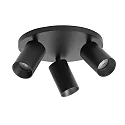 Deckenleuchte SPOTON CIRCLE 3, Rosette rund, 3-flammig, GU10, IP20, schwarz