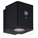 Solar Wandleuchte LOKY, IP54, eckig, mit PIR -Sensor, 1W 3000K 110lm, Alu-Druckguss / PC, anthrazit
