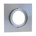 Recessed ring DECOCLIC, angular, IP20, opening Ø 6.8cm, 230V / 12 V, swiveling, incl. GU10- and GU5.3 socket, matt aluminium
