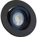DECOCLIC Aktions-Set KOIN DTW, Einbauring + LED Modul + BG, 7.5W 1800-3000K 520lm 38°, CRi 95, dim-to-warm, schwenkbar, schwarz