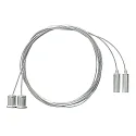 Zubehör für Outdoor LED Rohrleuchte TIBIA - Abhängungs-Set, 2-fach, 200cm, Edelsthl