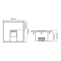 wall recessed luminaire STAIR 68 SCCT square IP40, white matt dimmable