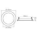 nobilé recessed downlight LED PANEL FLAT 170 R SCCT MP round, CCT Switch, switchable, multipower IP44, white 