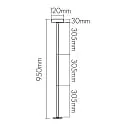 nobilé Zubehör für LED Aufbau-Leuchte WD 300 R / WD 400 R - Pendel-Rohr mit Baldachin, 95cm (3x 30.5cm), starr, Aufbau , weiß