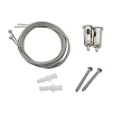 Seilabhängung UNI, 1-Punkt, mit Kugel, 1,5m, 2er Set, grau