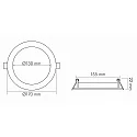 LED Einbau-Panel FLAT 130 R, IP44, Bad + Küche, rund, Ø 17cm, 350mA (exkl. BG), dimmbar, 11W 4000K 1000lm 120°, weiß