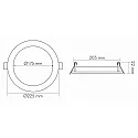 nobilé LED Einbau-Panel FLAT 190 R, IP20, Ø 22.5cm, 350mA (exkl. BG), dimmbar, 15W 4000K 1500lm 120°, Titan matt