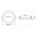 LED Einbau-Panel FLAT 175 R, IP44, Bad + Küche, rund, Ø 22.5cm, 350mA (exkl. BG), dimmbar, 13W 4000K 1500lm 120°, weiß