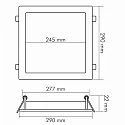 LED Einbau-Panel FLAT 300 Q DTW, IP20, eckig, 29 x 29cm, 350mA (exkl. BG), 18.5W 2000-3000K 2070lm 120°, dim-to-warm, weiß