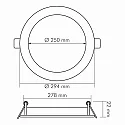 LED Einbau-Panel FLAT 300 R DTW, IP20, rund, Ø 29.5cm, 350mA (exkl. BG), 19W 2000-3000K 2130lm 120°, dim-to-warm, Titan matt