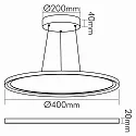 nobilé LED Pendel-Panel R400, IP20 IK04, Ø 40cm, flickerfrei, DALI/Push dimmbar, inkl. BG, weiß, 26W 3000K 110°