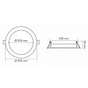 LED Einbau-Panel FLAT 300 R, IP20, rund, Ø 29.5cm, 350mA (exkl. BG), dimmbar, 20W 3000K 2250lm 120°, weiß