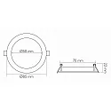 nobilé LED Einbau-Panel FLAT 50 R, IP44, Bad + Küche, rund, Ø 8.9cm, 350mA (exkl. BG), dimmbar, 5W 4000K 430lm 120°, weiß