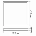 nobilé LED PANEL AUFBAU UGR<19, BAP-geeignet, IP20 IK04, 62 x 62cm, inkl. BG, On-Off, 35W 3000K