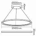 nobilé LED Pendel-Panel RT400 UGR<19, BAP-geeignet, Up/Down, IP20 IK04, Ø 40cm, DALI dimmbar, weiß, 24W 3000K