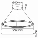 nobilé LED Pendel-Panel RT600 UGR<19, BAP-geeignet, Up/Down, IP20 IK04, Ø 60cm, DALI dimmbar, weiß, 35W 4000K