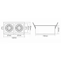 nobilé LED Einbauleuchte LED MINI KARDAN E2, 2-flammig, CRi>90, dimmbar, kardanisch, Titan matt, 18W 3000K 38°