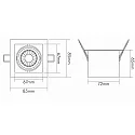nobilé LED Downlight MINI KARDAN E1 BIO, eckig, 1-flammig, 38°, 7W, 4000K, IP40, titan matt