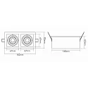 nobilé LED Downlight MINI KARDAN E2 BIO, eckig, 2-flammig, 38°, 2x 7W, 4000K, IP40, titan matt