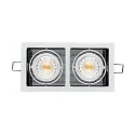 LED Downlight MINI KARDAN E2 BIO, eckig, 2-flammig, 38°, 2x 7W, 3000K, IP40, titan matt