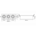 nobilé LED Downlight MINI KARDAN E3 BIO, eckig, 3-flammig, 38°, 3x 7W, 3000K, IP40, titan matt