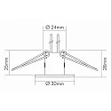 Einbauleuchte für Sternenhimmel C 411, Ø 3cm, G4, Chrom matt
