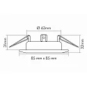 Einbaustrahler DOWNLIGHT D 3830 Q, quadratisch, 8.5 x 8.5cm, schwenkbar, Chrom matt