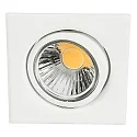 Recessed spot DOWNLIGHT D 3830 Q, square, 8.5 x 8.5cm, swiveling, matt white
