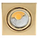 Recessed spot DOWNLIGHT D 3830 Q, square, 8.5 x 8.5cm, swiveling, 24 carat gold-plated