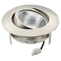 nobilé LED Downlight 5068 ECO FLAT SCCT DIM C, IP40, rund, 7.5W 2700/3000/4000K 38°, CRi >90, schwenkbar, dimmbar, Nickel gebürstet