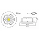 nobilé LED Einbaustrahler 5068 ECO FLAT, Rund, 350mA, 8W 4000K 750lm 24°, CRi>90, dimmbar, Chrom matt