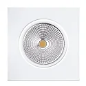 LED Einbaustrahler 5068Q ECO FLAT, eckig, 350mA, 8W 3000K 700lm 38°, schwenkbar, dimmbar, Weiß matt