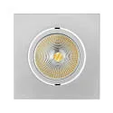 LED Einbau-Downlight ECO FLAT 5068Q, 8.8x8.8cm, 7.5W 2700/300/4000K 38°, CRi>90, schwenkbar, dimmbar, inkl. AB, Chrom matt