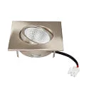 nobilé LED Downlight 5068Q ECO FLAT SCCT DIM C, IP40, eckig, 7.5W 2700/3000/4000K 38°, CRi >90, schwenkbar, dimmbar, Nickel gebürstet