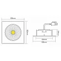 nobilé LED Einbaustrahler 5068Q ECO FLAT, Eckig, 350mA, 8W 3000K 700lm 24°, schwenkbar, dimmbar, Chrom matt