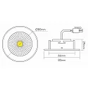 nobilé Recessed LED spot 5068 ECO FLAT, IP44, round, 350mA, 8W 4000K 750lm 24°, CRi>90, dimmable, matt white