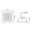 nobilé LED Downlight A 5068 T FLAT RQ, eckig, 48°, 9W, 3000K, IP40, dimmbar, weiß matt