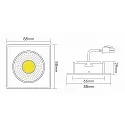 nobilé downlight A 5068Q T FLAT square, swivelling, dimmable IP40, white matt dimmable