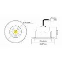 nobilé LED Einbau-Spot 5068 ECO FLAT BLENDFREI, IP40, Ø 8.9cm, 350mA, CRi >90, starr, dimmbar C, ohne BG, 8W 3000K 24°