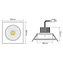 nobilé downlight 5068Q DTW swivelling, Dim-To-Warm IP40, clear, brushed nickel dimmable