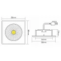 LED Downlight 5068Q ECO FLAT BIO, eckig, 38°, 7,5W, 3000K, IP40, chrom matt